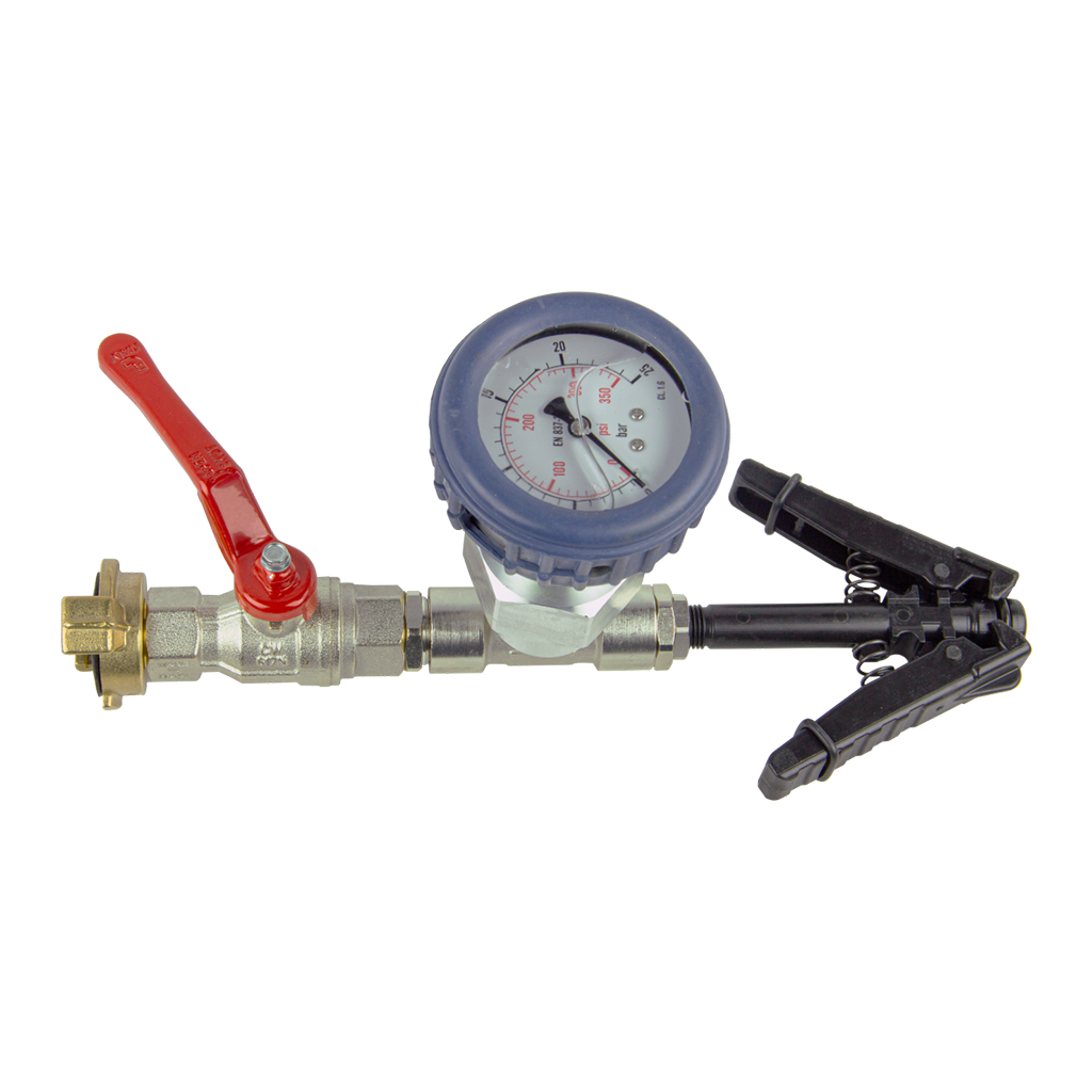 Injection attachment ND with pliers and pressure gauge