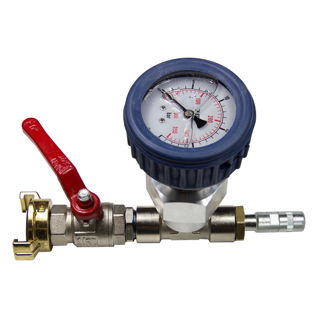 Injection attachment ND with 4-jaw mouthpiece and pressure gauge